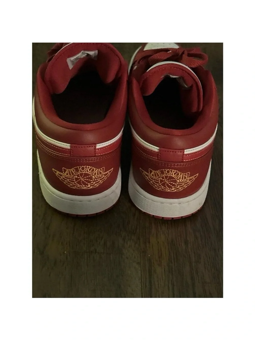 Jordan Low Top Sneakers in White and Red - Picture 9 of 10